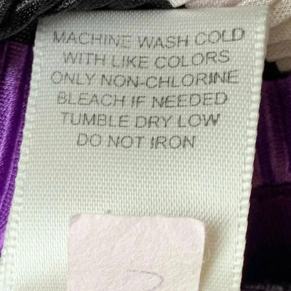 Catherines Plus Size 2X Midi Dress Crinkle Pleat White, Black & Purple Stripes - Picture 6 of 6